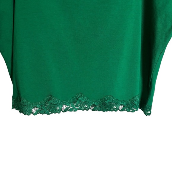 NWT St. John’s Bay Green Lace Trim Tank Top Women’s Size 2X Shelf Bra Y2K Casual - Picture 8 of 13